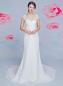 Preview: Figurbetontes Brautkleid Schlicht Elegant mit V-Ausschnitt Ivory